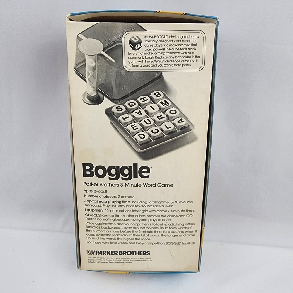 Vintage Boggle Parker Brothers 1976 Original Box Free Challenge Cube‎ Rare - Picture 3 of 5